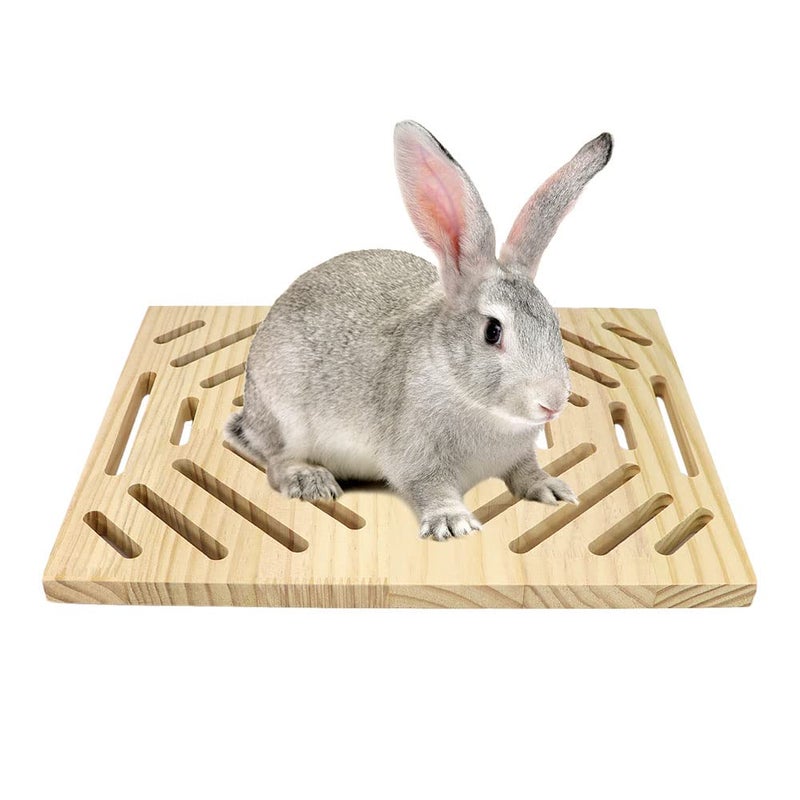 Litewoo Rabbit Scratch Board Foot Pad Mat Chew Toy Grinding Claws Teeth Natural Wood for Small Animal Rabbit Hamster Chinchilla Guinea Pig Ferret Gerbil Bunny Rat Cage Accessories (B) - Image 1